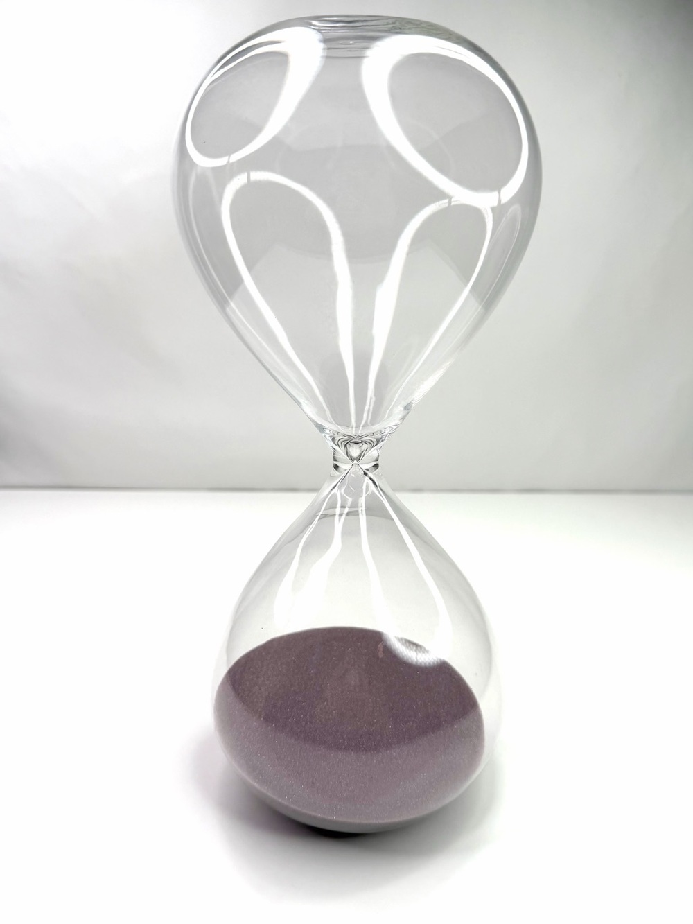 Modern Botanical Purple Sand Clear Glass Hourglass